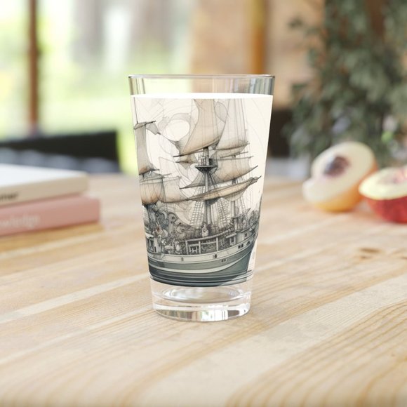 16oz Pint Glass - Perfect Gift for Boat Lovers - Ideal for Father's Day - Picture 6 of 6